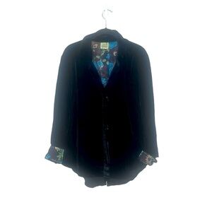 JADED GYPSY‎ Black Velvet/Floral Interior Shirt